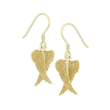 Angel Wings Solid Gold Earrings GER928 - Jewelry